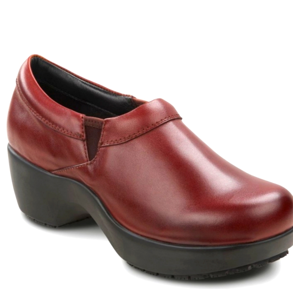 SR Max Geneva Soft Toe Clogs Work Shoes Full Grain Leather Oil Slip Resist Red